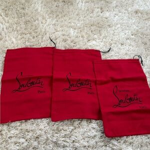 Christian Louboutin Red Drawstring Dust Bag Trio